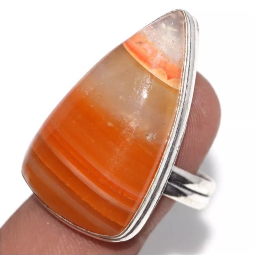 Orange And Silver Statement Ring - image 1